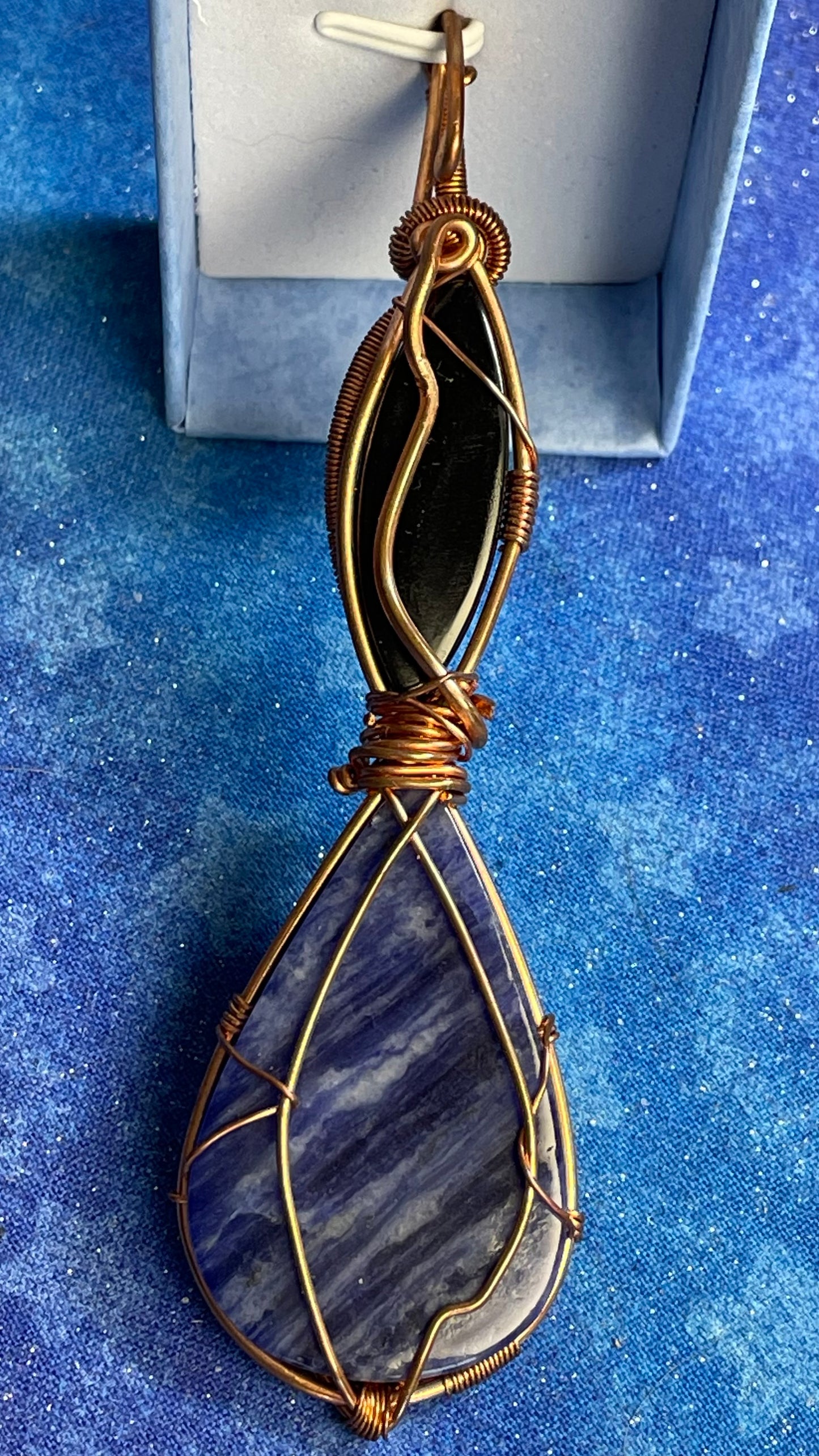 Black Obsidian & Sodalite Amulet