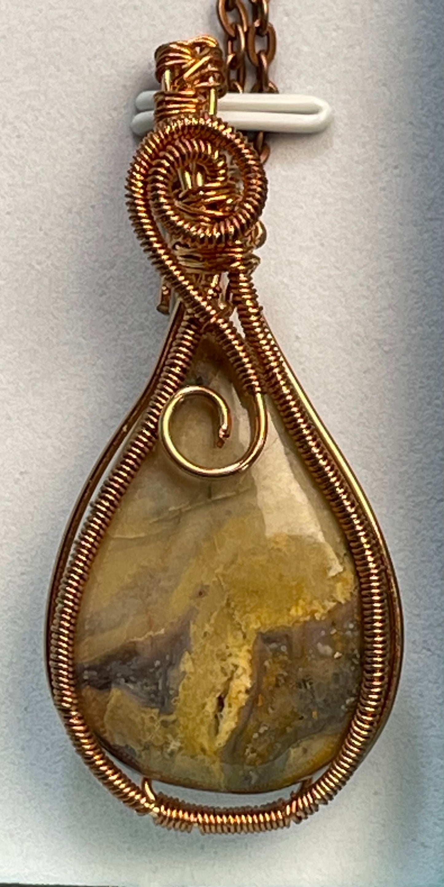 Bumblebee Jasper Wire Wrapped Pendant