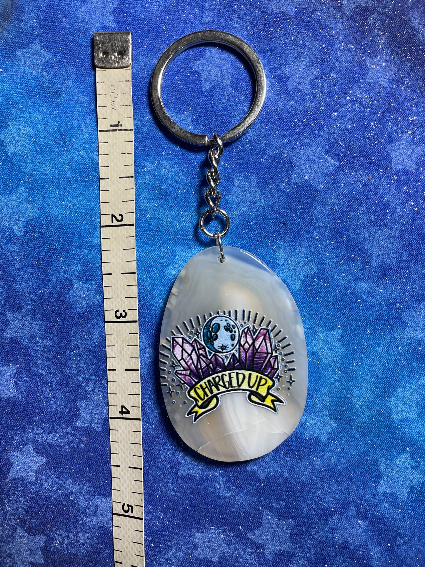 Charged Up Agate Keychain