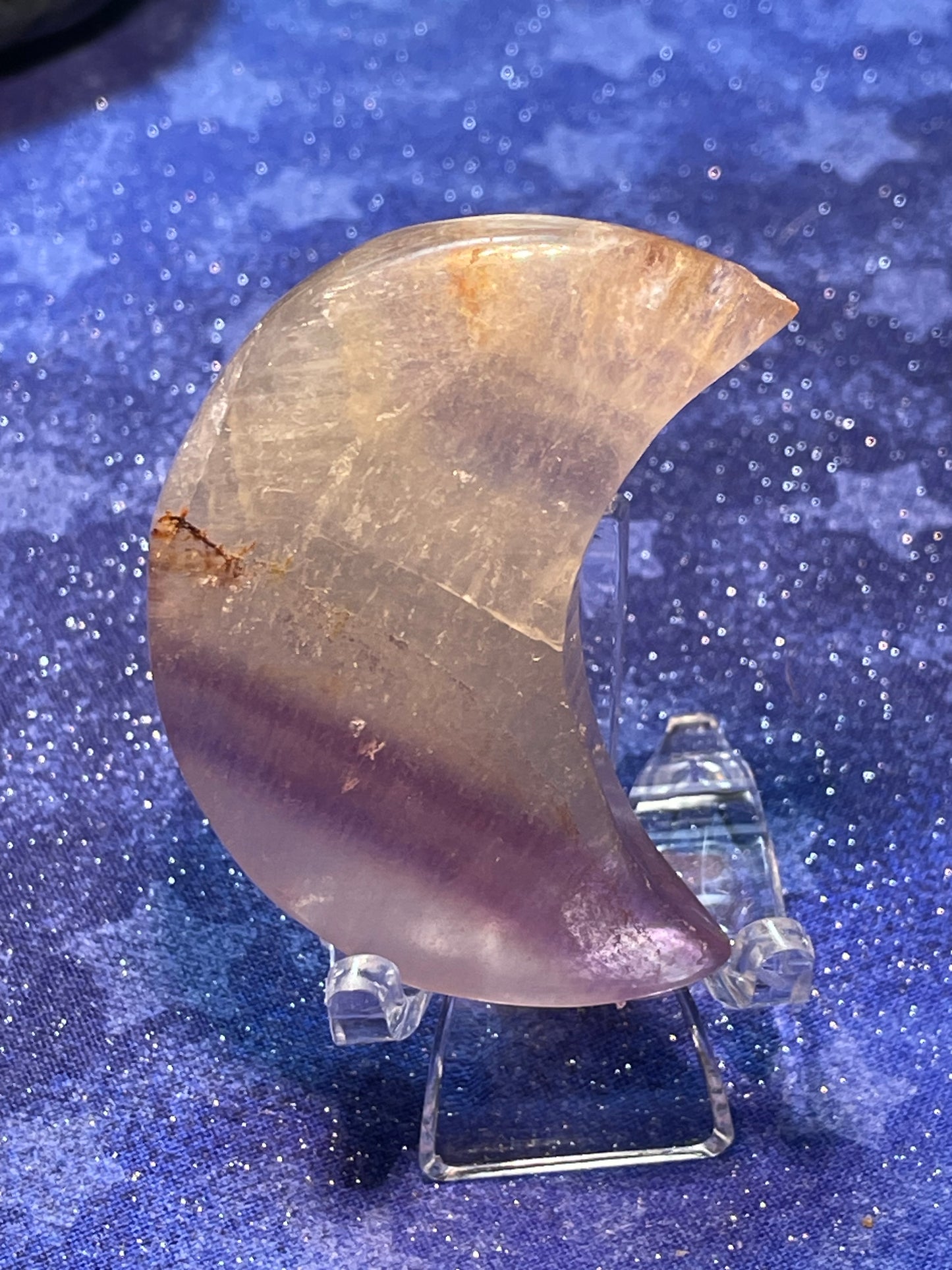 Rainbow Fluorite Crescent Moon