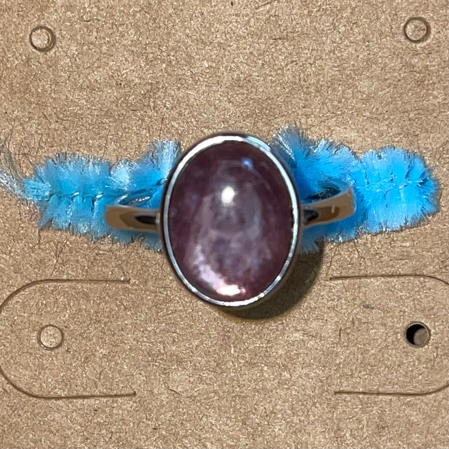 Lepidolite .925 Adjustable Ring