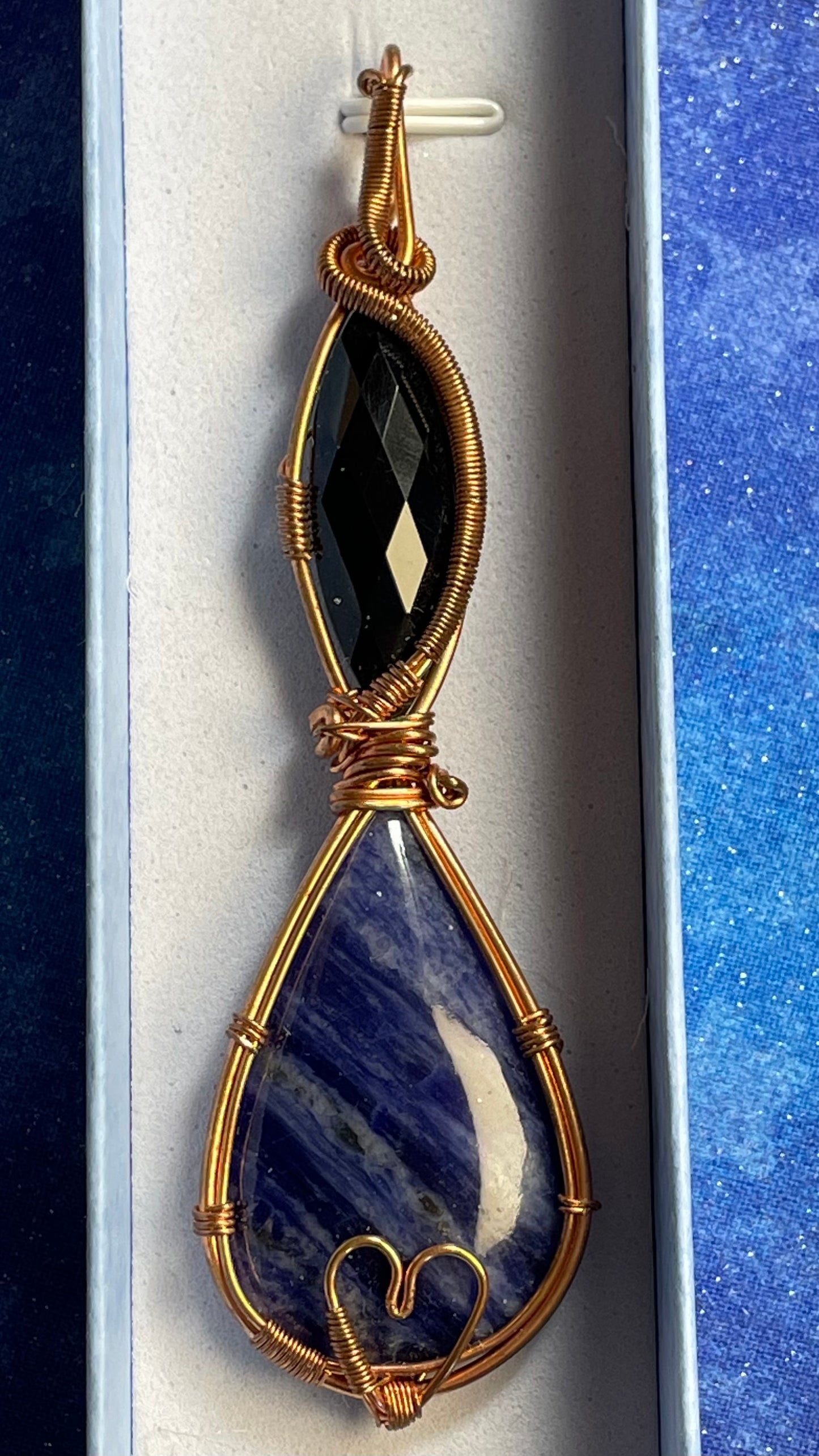 Black Obsidian & Sodalite Amulet