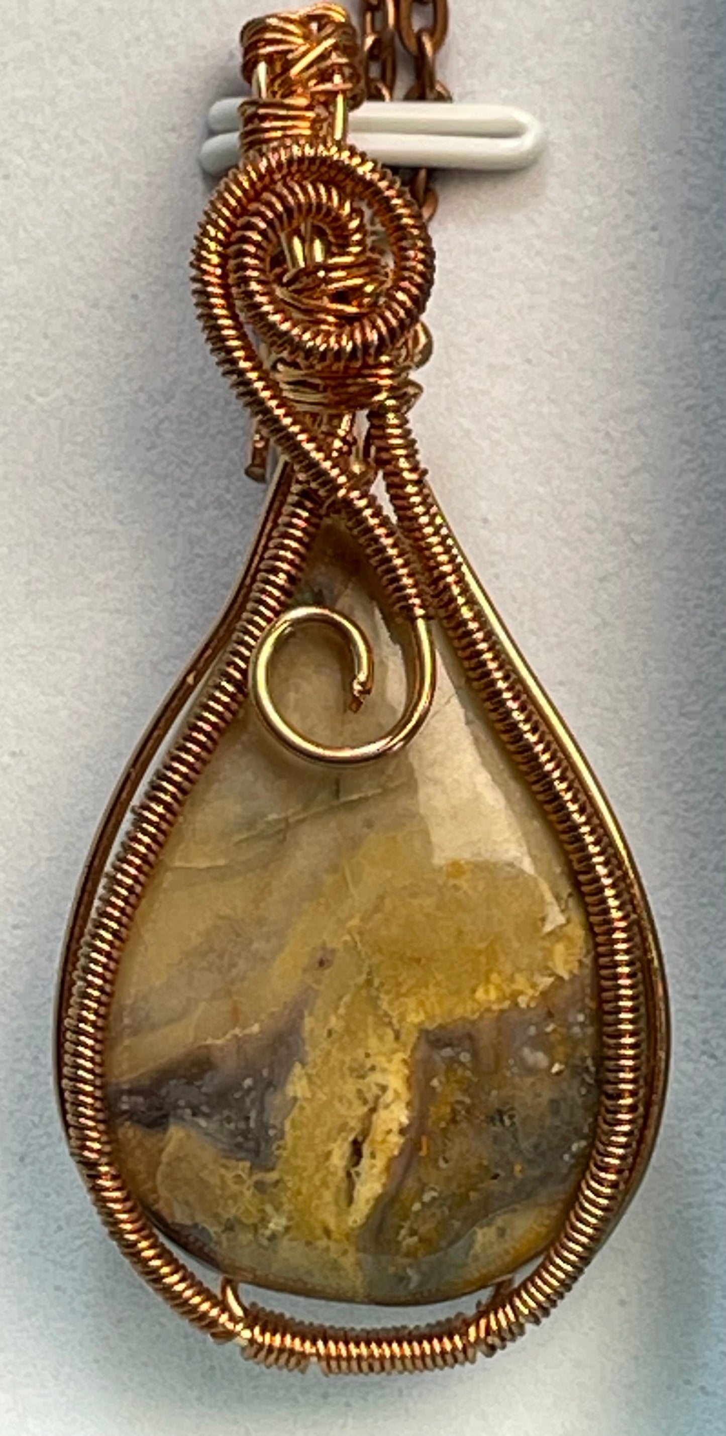 Bumblebee Jasper Wire Wrapped Pendant