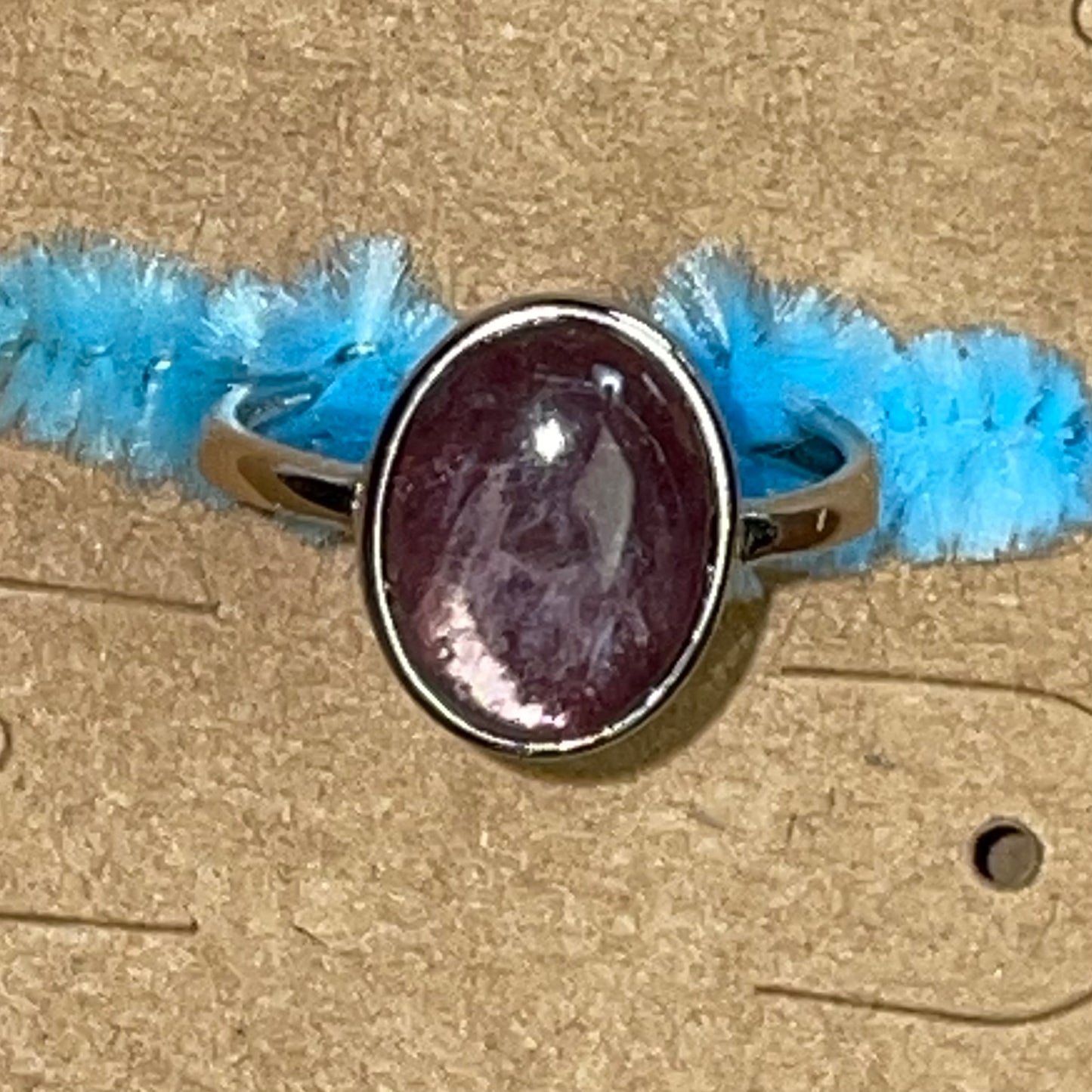 Lepidolite .925 Adjustable Ring