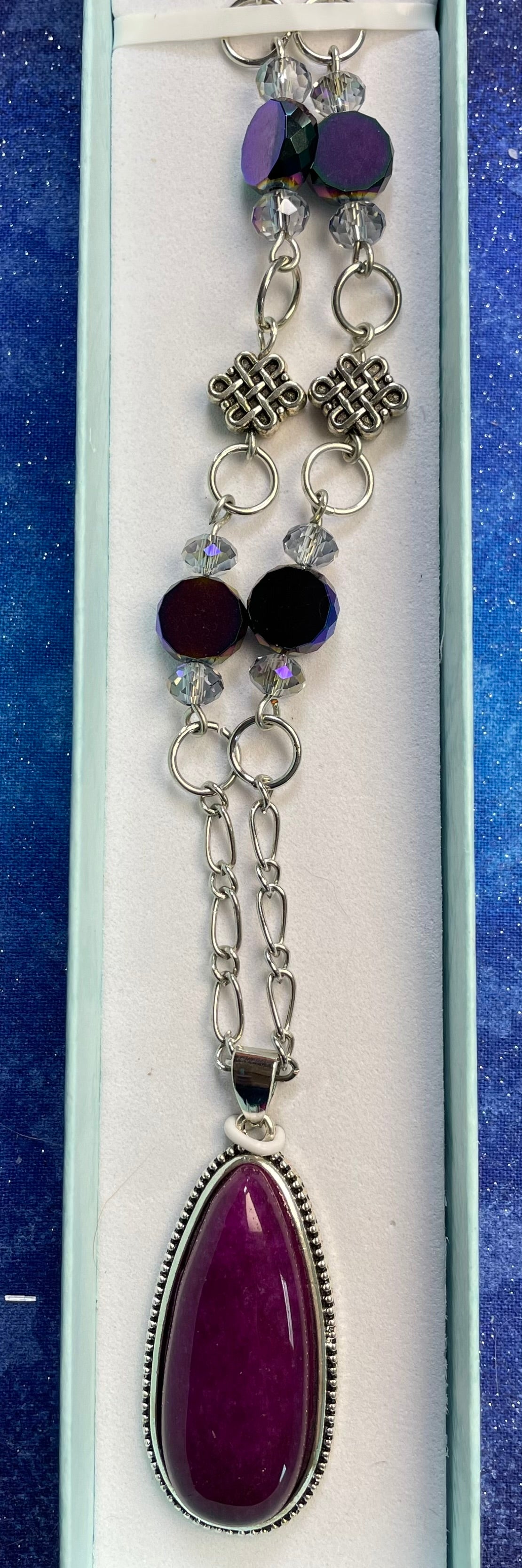 Purple Jasper & Iridescent Hematite Necklace