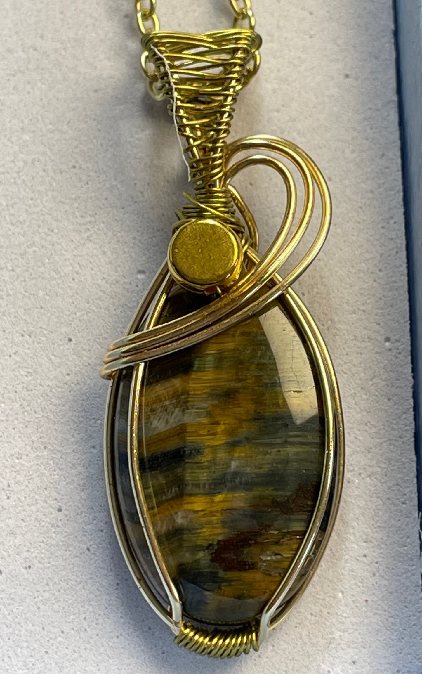 Blue & Gold Tiger’s Eye Necklace