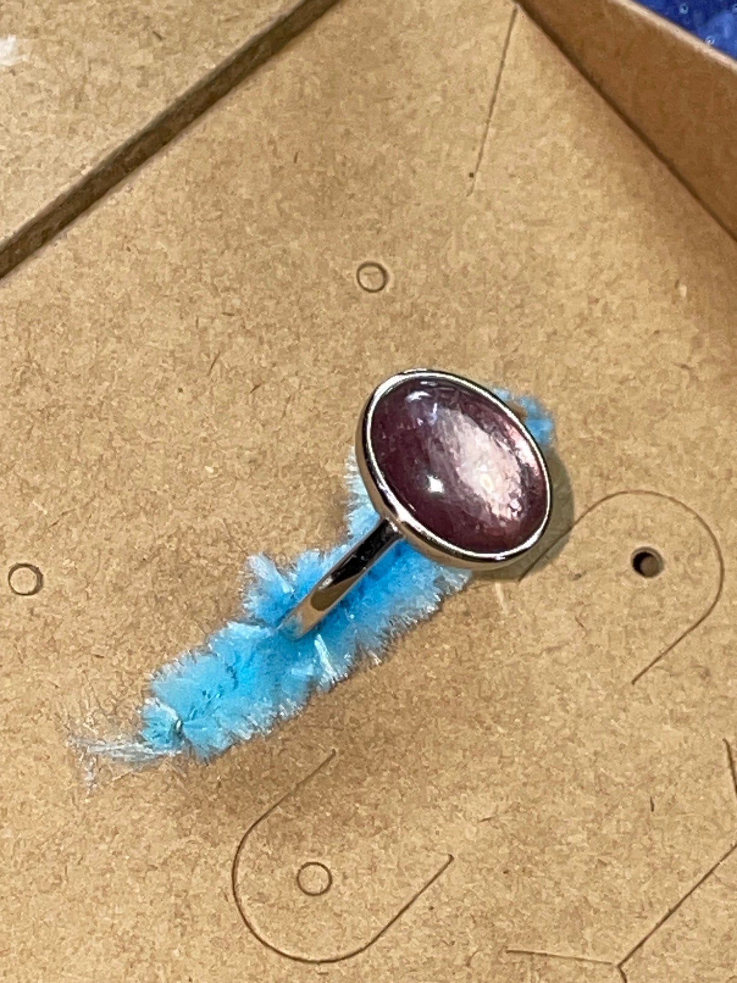 Lepidolite .925 Adjustable Ring