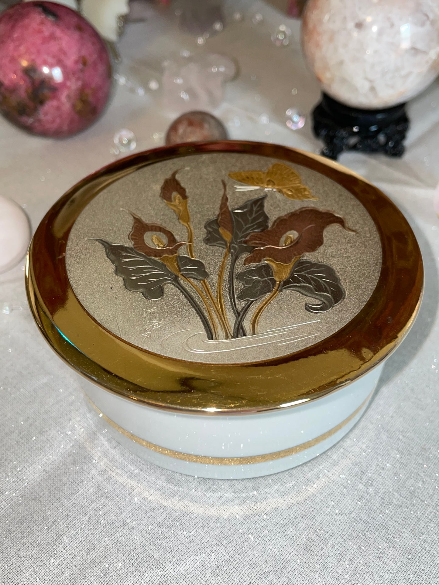 Chokin Porcelain Decorative Trinket Box