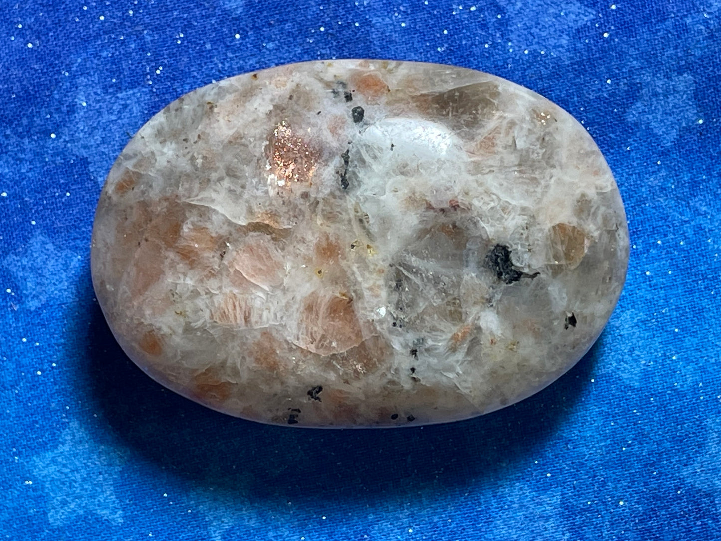 Sunstone & Smokey Quartz Palm Stone