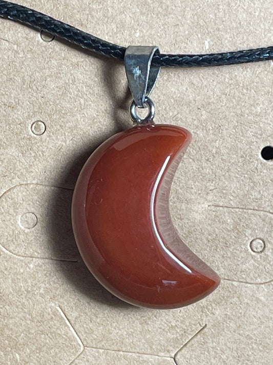 Red Jasper Crescent Moon Necklace