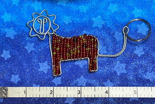 Beaded Lion Keychain