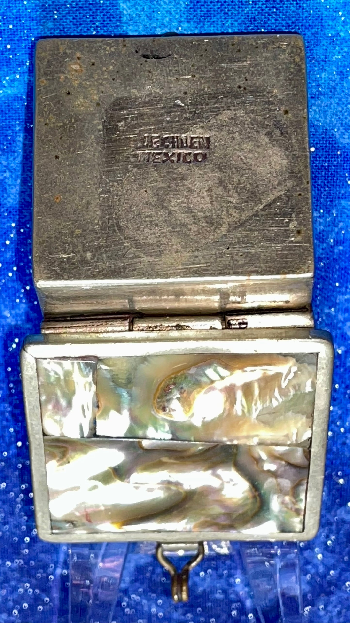 Vintage Abalone Inlaid Pillbox