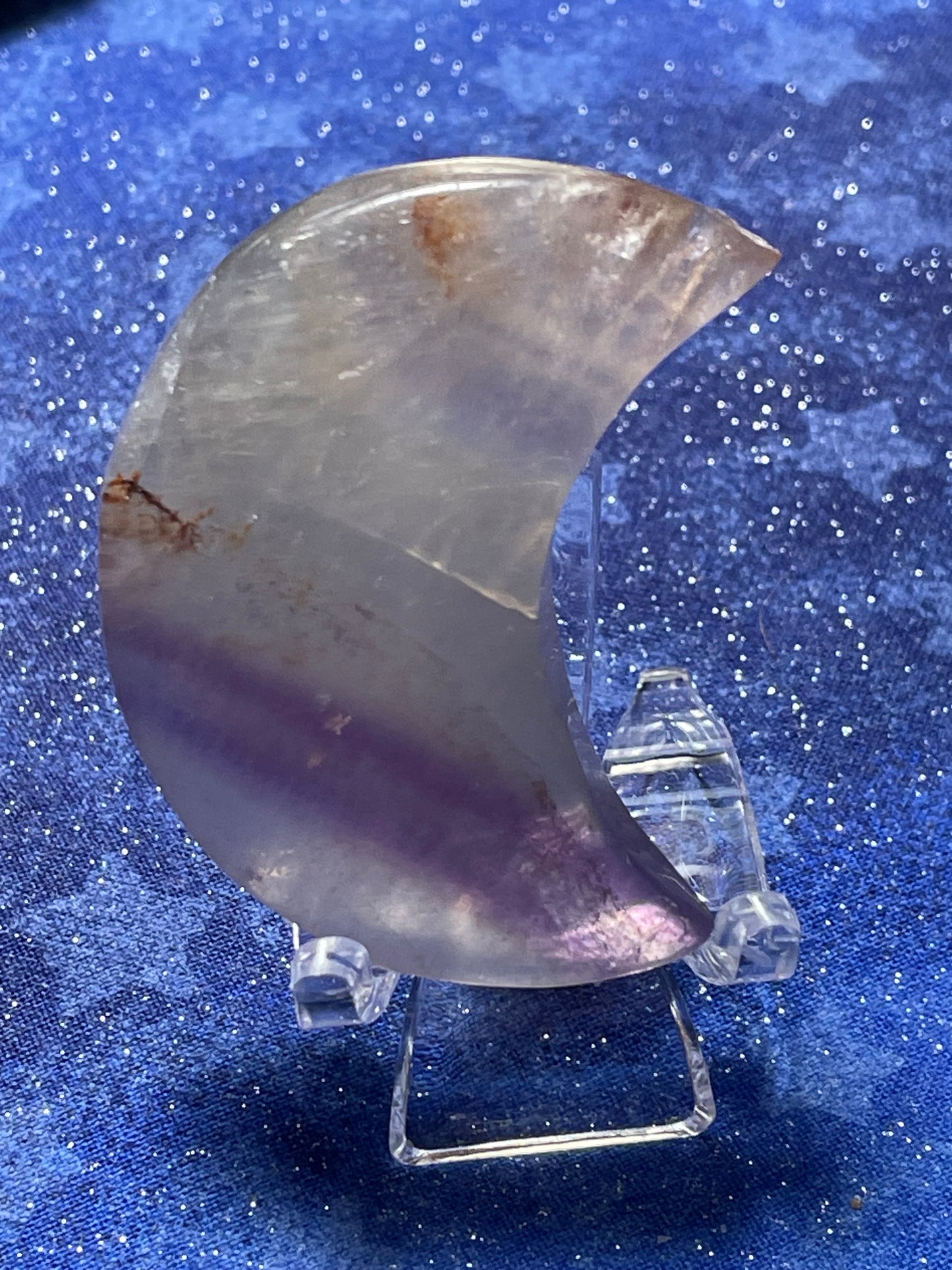 Rainbow Fluorite Crescent Moon