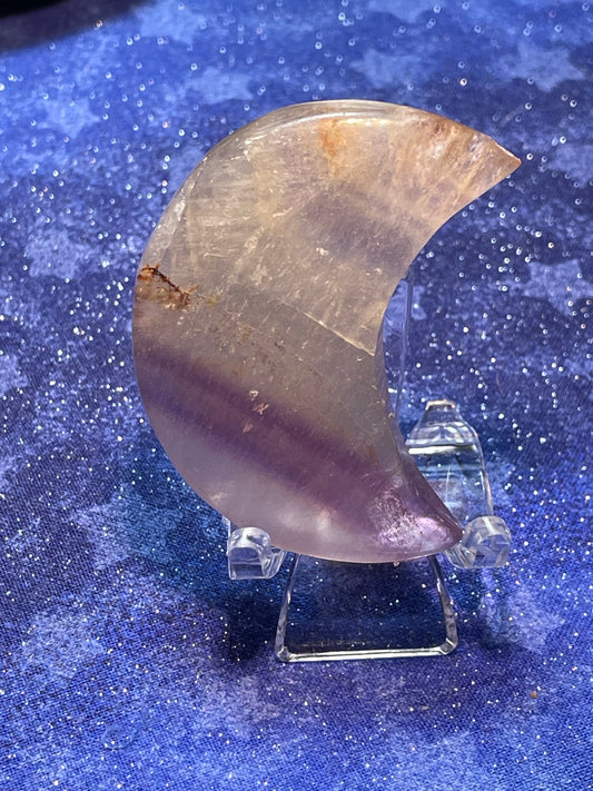 Rainbow Fluorite Crescent Moon