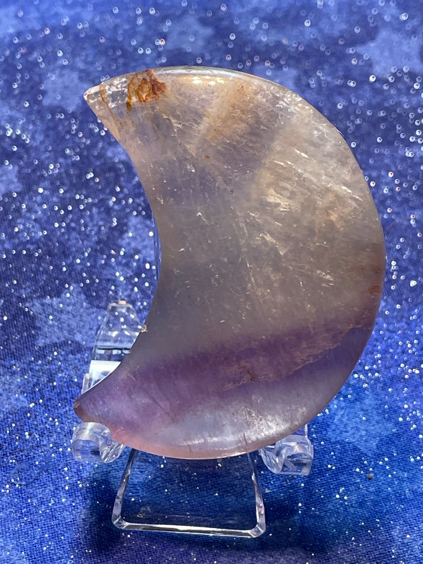 Rainbow Fluorite Crescent Moon