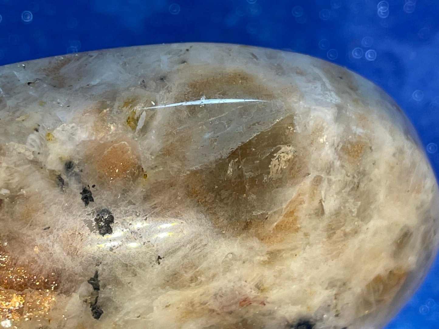 Sunstone & Smokey Quartz Palm Stone