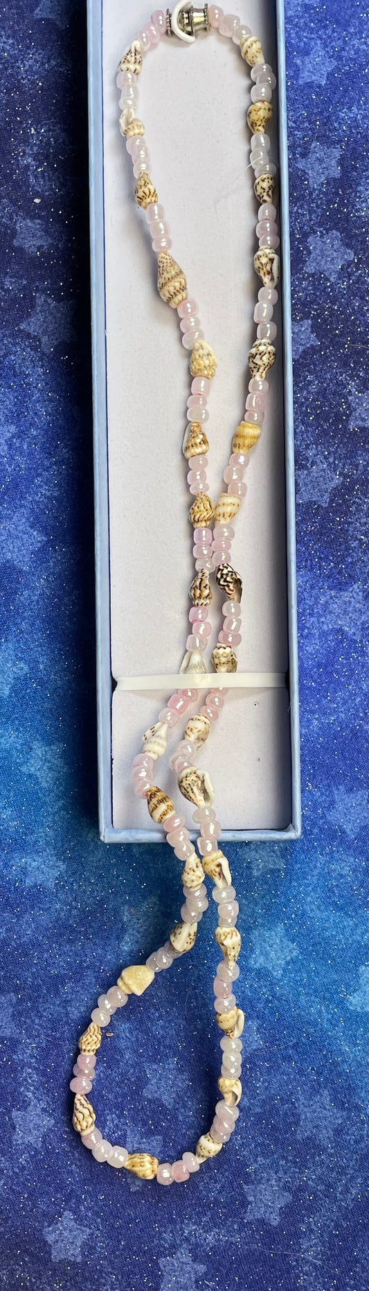 Seashell & Iridescent Bead Necklace