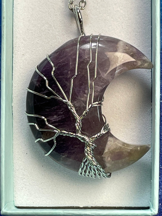 Amethyst Crescent Moon Tree of Life