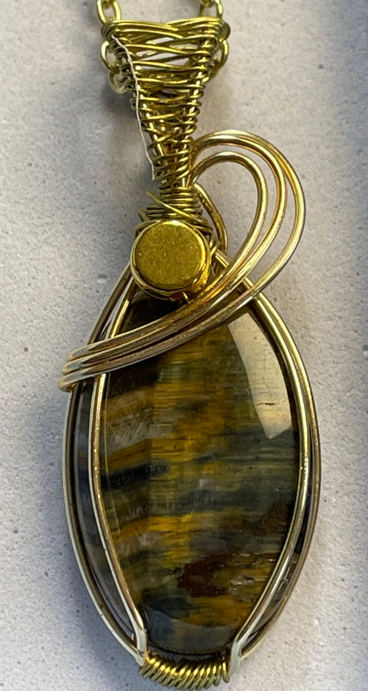 Blue & Gold Tiger’s Eye Necklace