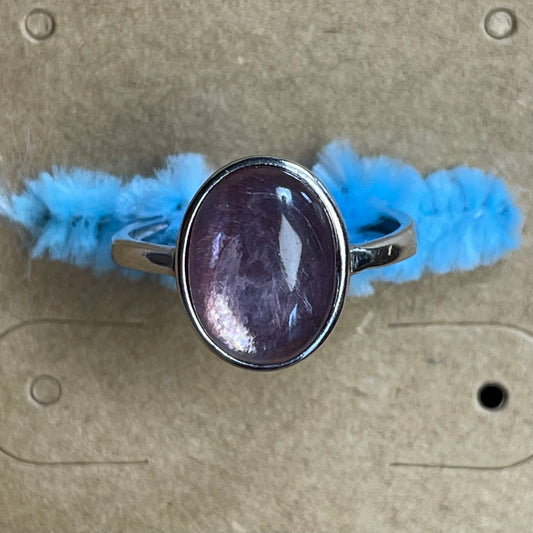 Lepidolite .925 Adjustable Ring