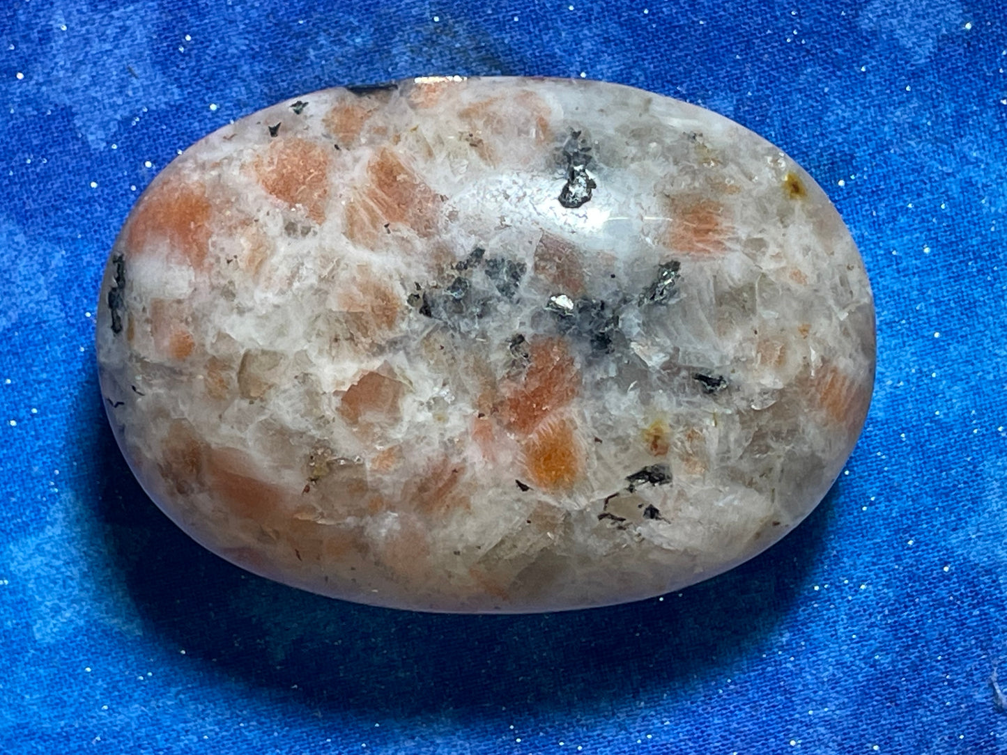 Sunstone & Smokey Quartz Palm Stone